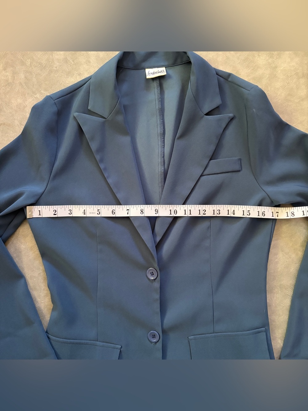 vintage frederick's of hollywood blue blazer jacket | Y2K preppy corporate girl - Picture 8 of 10